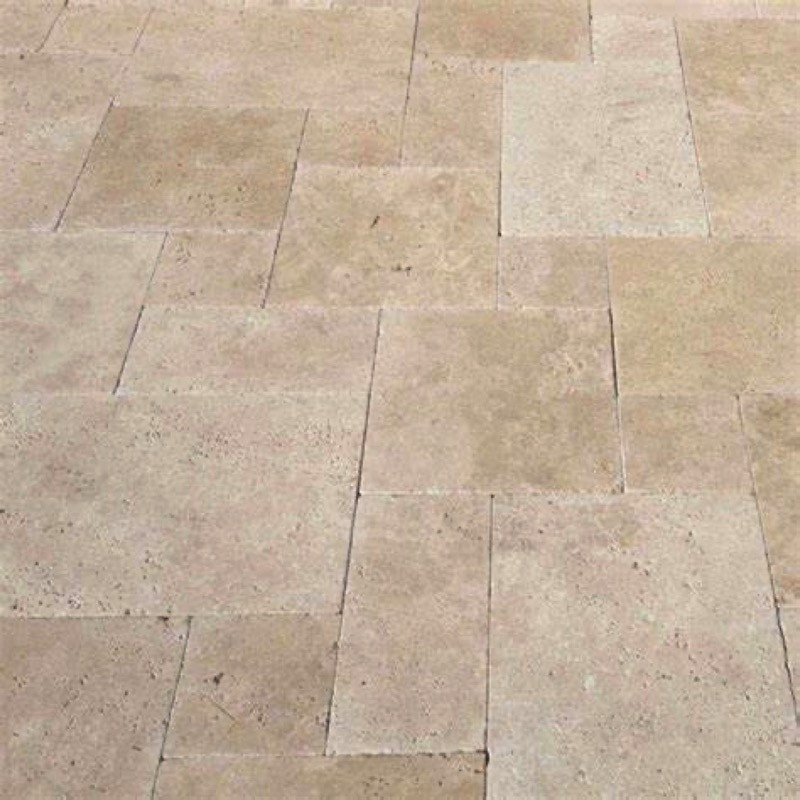 Dallage Opus 4 Formats Travertin Mix 1er choix beige 3cm