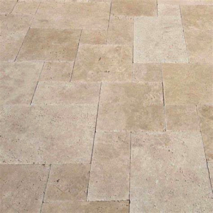 Dallage Opus 4 Formats Travertin Mix 1er choix beige 3cm